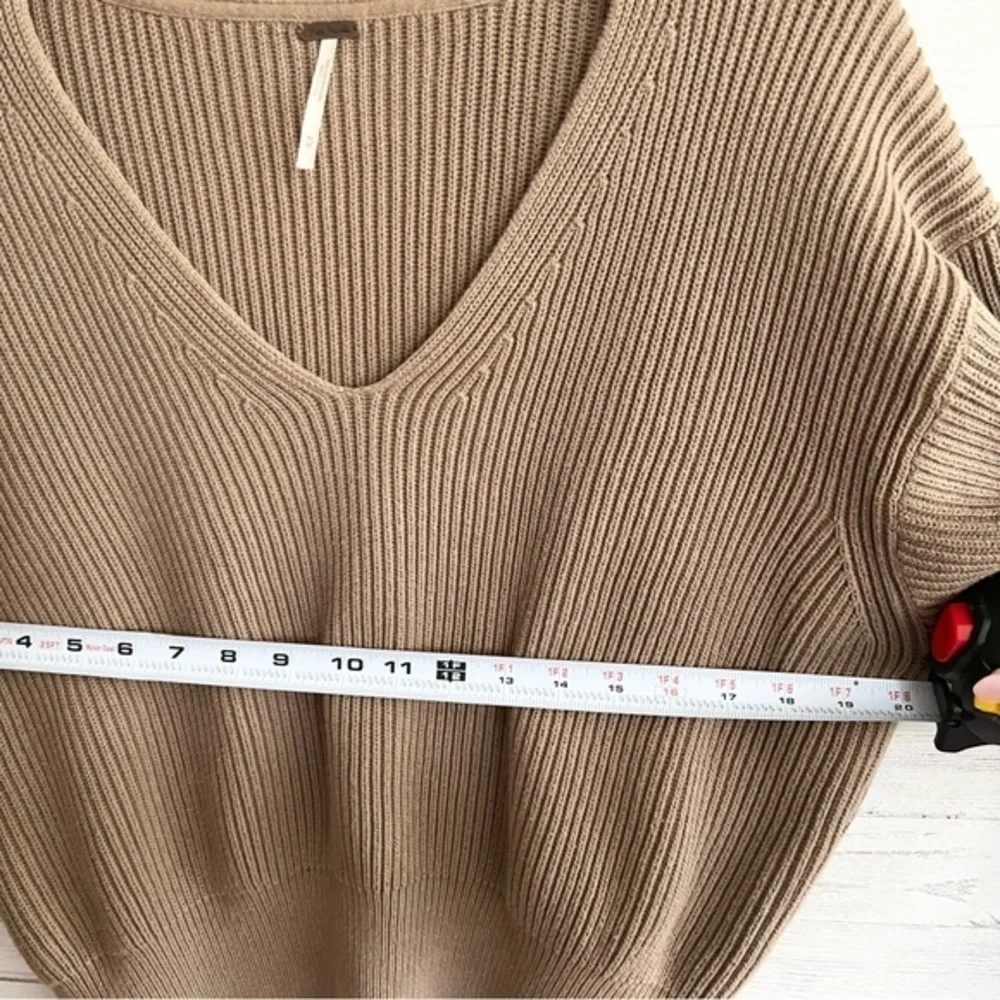 Free People Allure Taupe V-neck Sweater